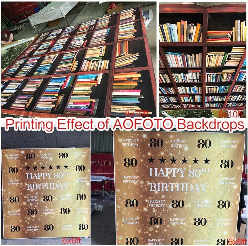 AOFOTO 8x8ft Bookshelf Backdrop for Photography Book Store School Library Literary Education Bookcase Background Vinyl Wallpaper Study Room Interior Decoration Kids Adult Portrait Photoshoot Props - Image 5